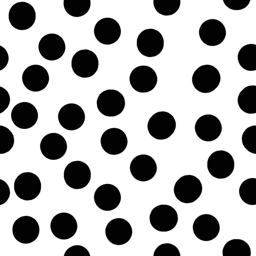 motif à pois sans couture noir et blanc. fond de vecteur monochrome, pointillé. abstrait géométrique avec des cercles noirs. ep 10.