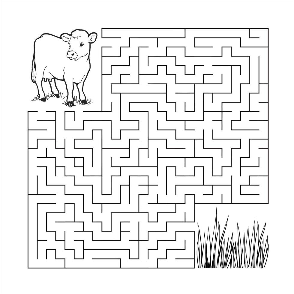 jeu de labyrinthe de dessin animé mignon. labyrinthe. jeu amusant pour l'éducation des enfants. illustration vectorielle vecteur