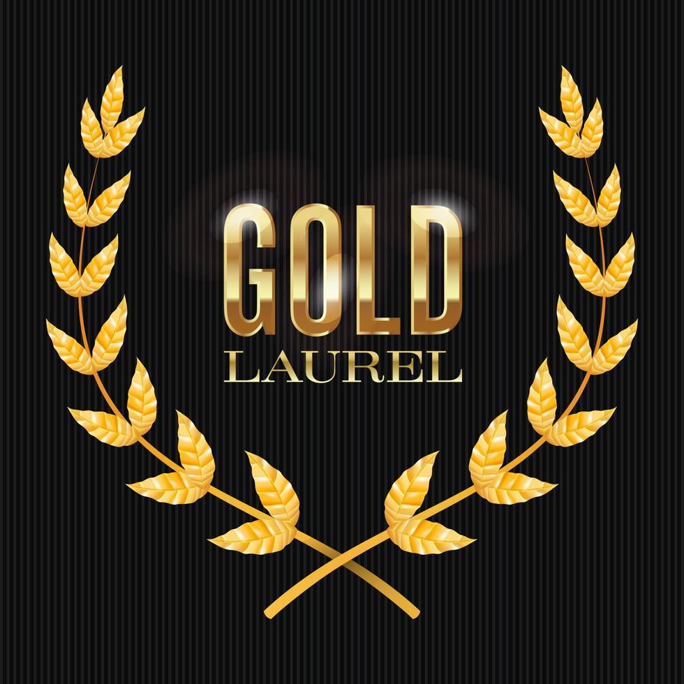 vecteur de laurier d'or. conception du prix de la couronne brillante