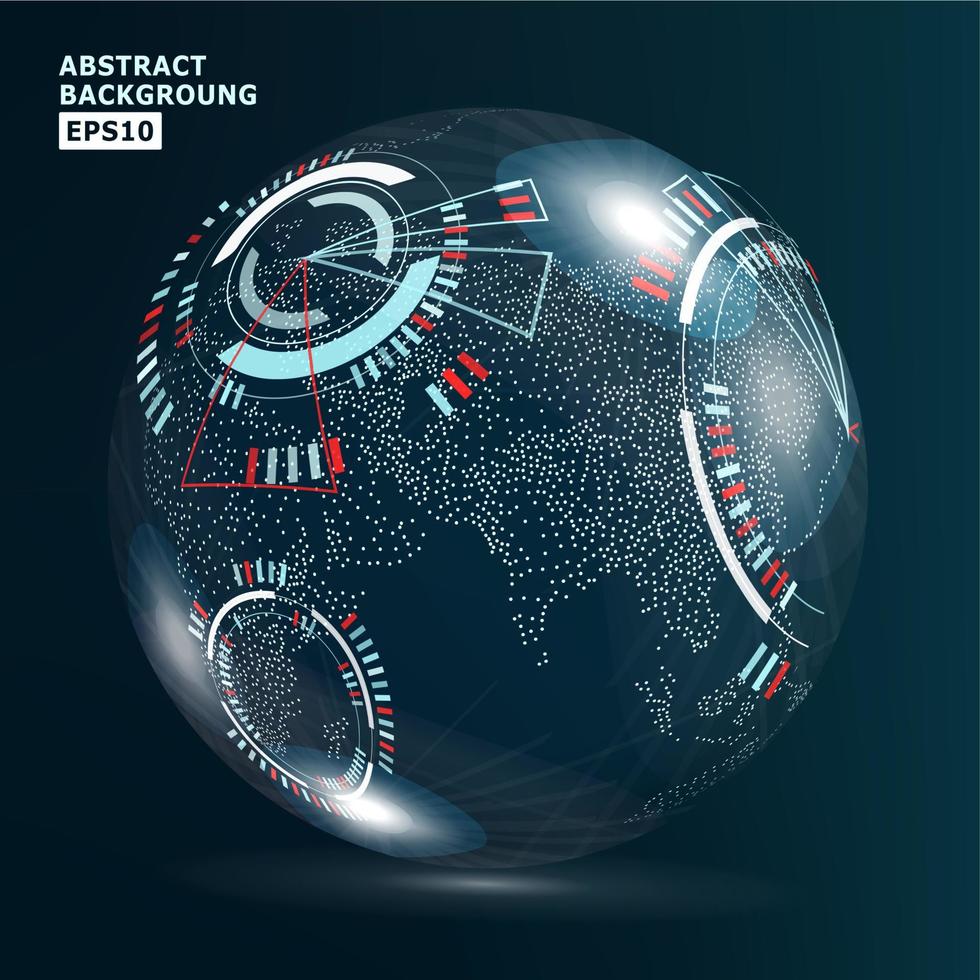 interface de mondialisation futuriste. abstrait de la technologie des sciences de la terre. illustration vectorielle vecteur