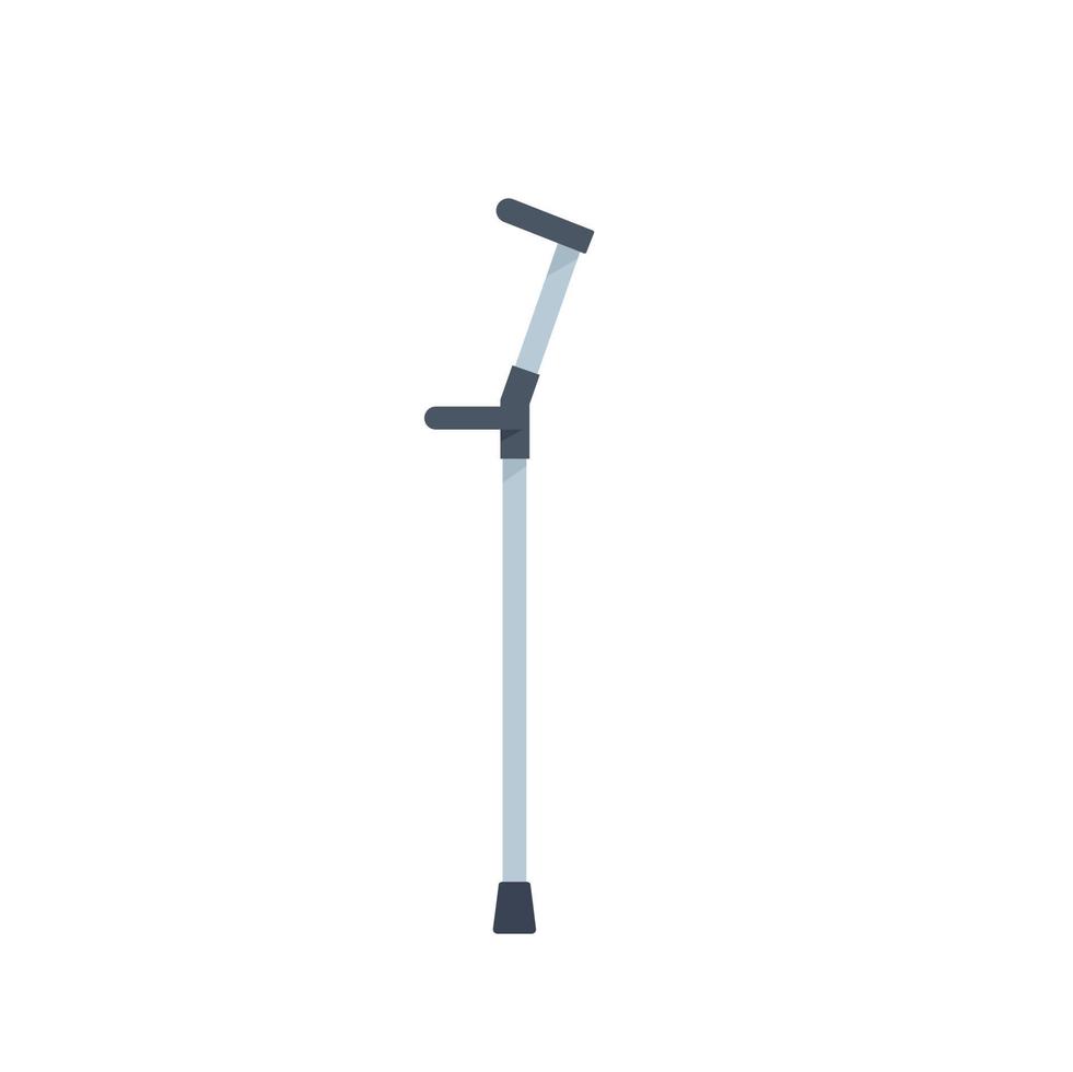 icône de bâton de marche en métal, style plat vecteur
