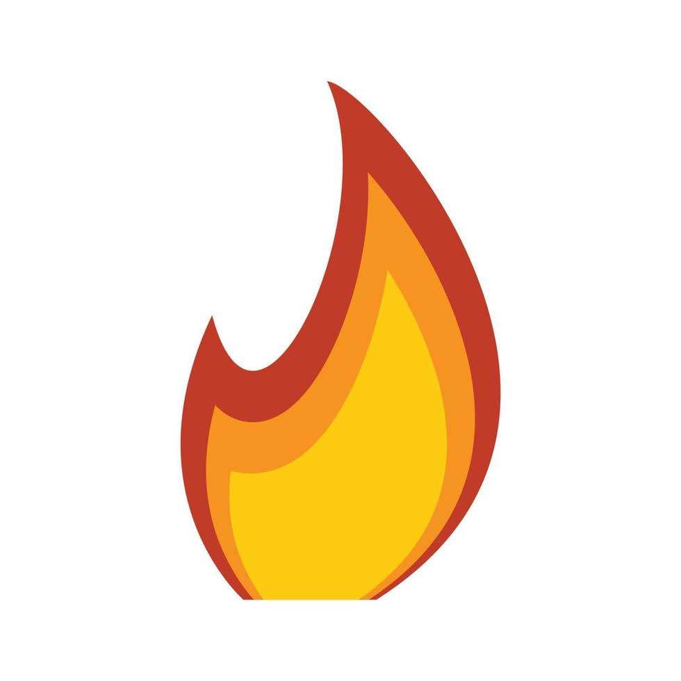 icône flamboyante de flamme de feu, style plat vecteur