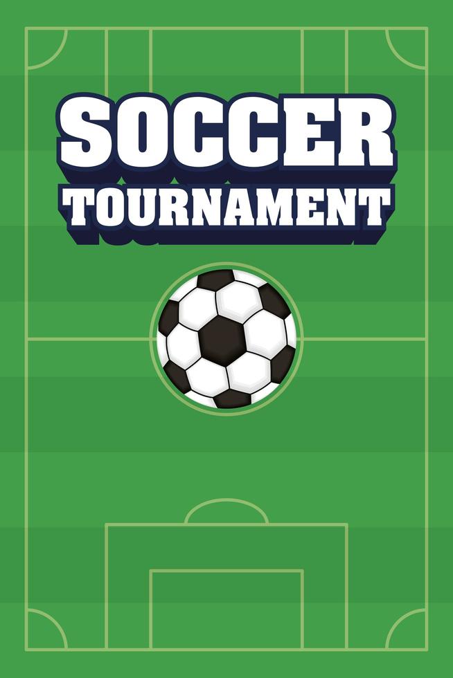 affiche du tournoi de football de football avec ballon vecteur