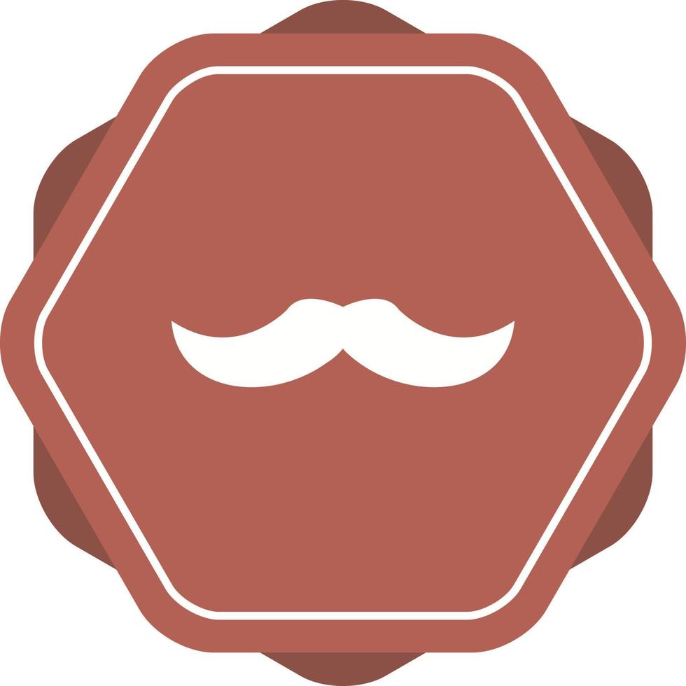 icône de glyphe de vecteur de moustache unique