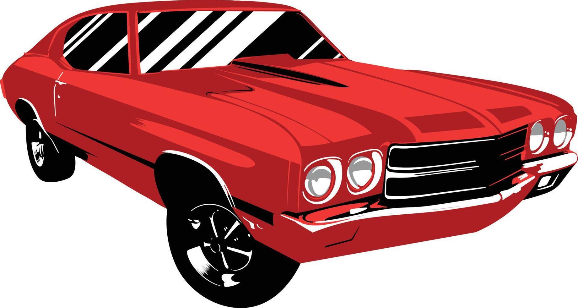 illustration vectorielle de voiture de muscle rouge cerise vecteur