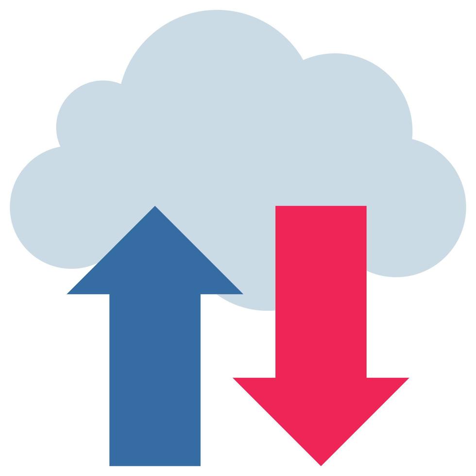 transférer des données cloud - icône de couleur plate. vecteur