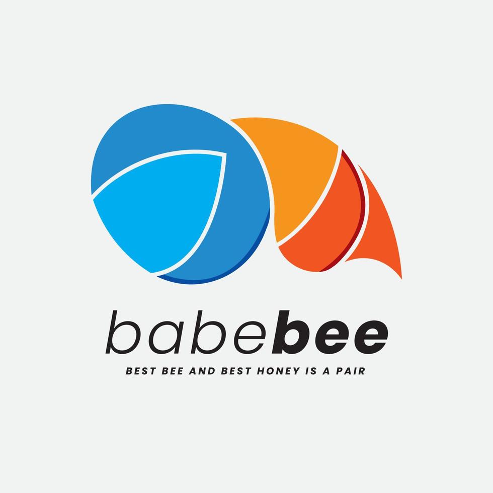 logo bébé abeille et miel vecteur