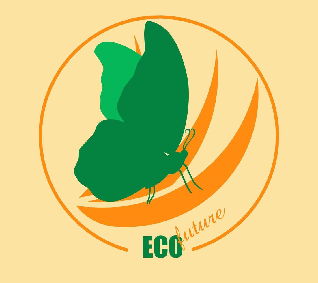 papillon eco symbole illustration vectorielle pour la conception vecteur