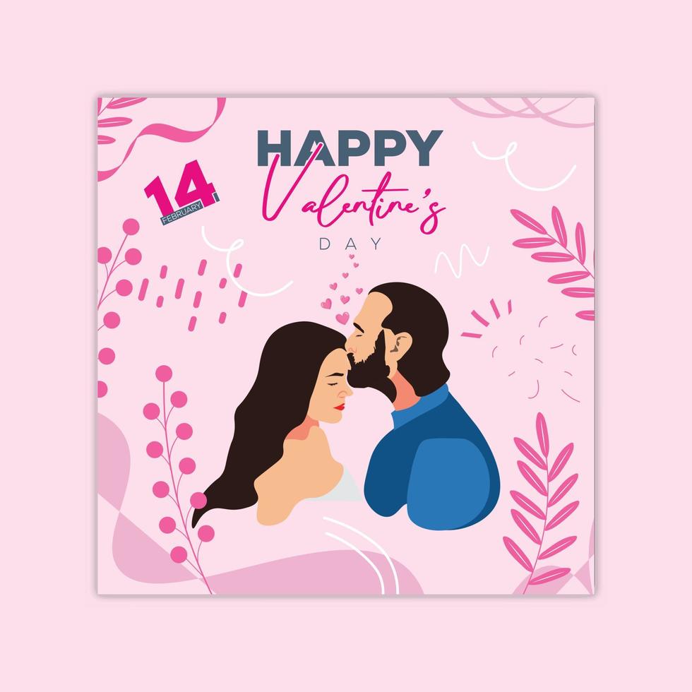 bonne carte de saint valentin avec coeur vecteur