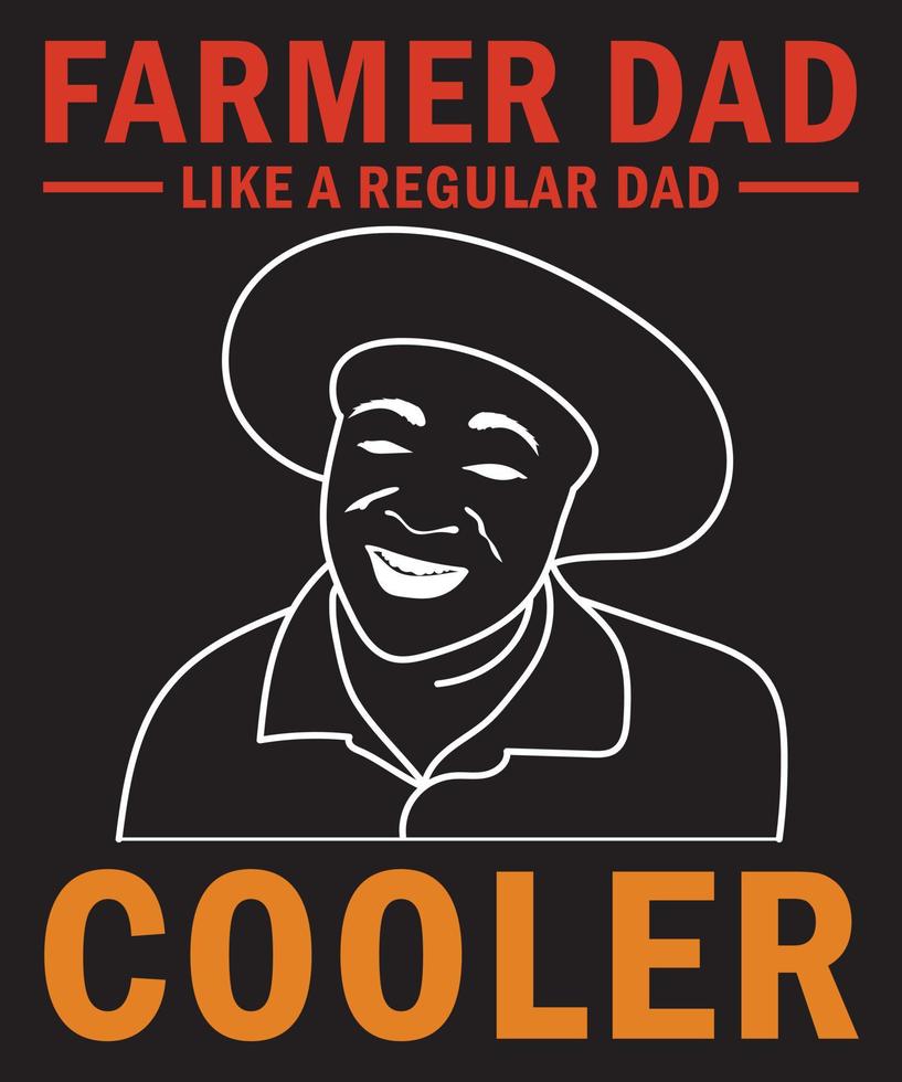 papa agriculteur comme un modèle de conception de t-shirt refroidisseur de papa ordinaire vecteur