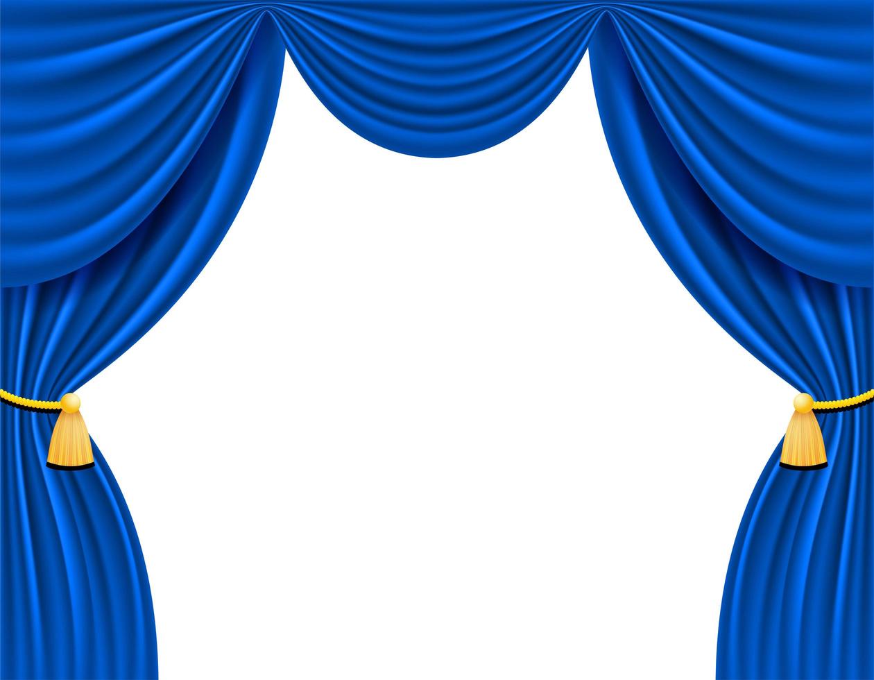 rideau de théâtre bleu pour illustration vectorielle de conception vecteur