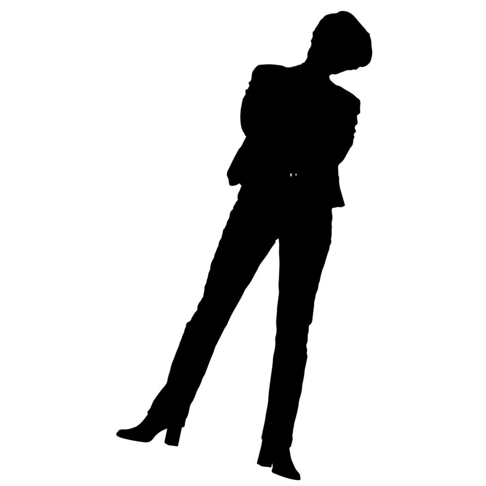 silhouettes vectorielles de femmes. forme de femme debout. couleur noire sur fond blanc isolé. illustration graphique. vecteur