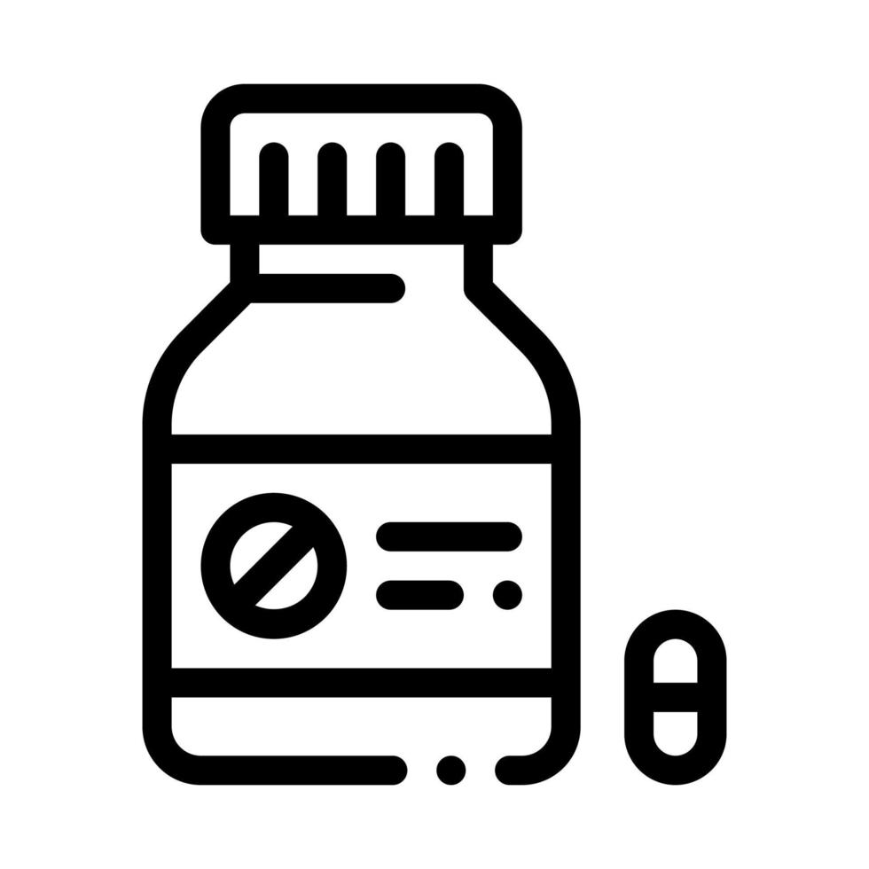 illustration de contour vectoriel icône bouteille de pilule morte