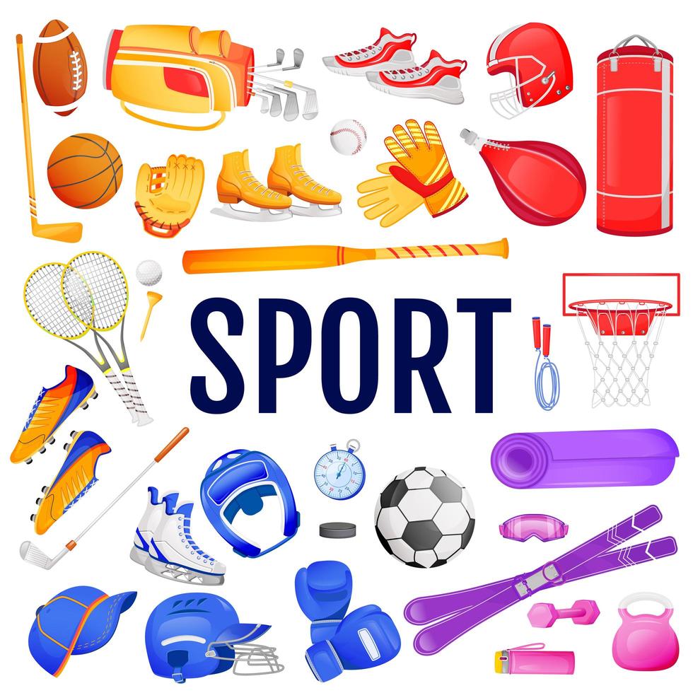 ensemble d & # 39; objets de sport vecteur