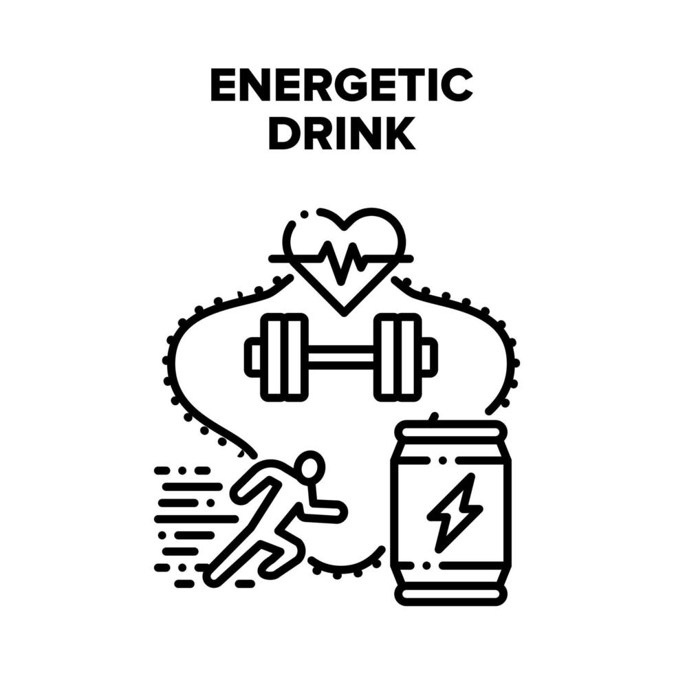 illustration noire de vecteur de boisson énergétique