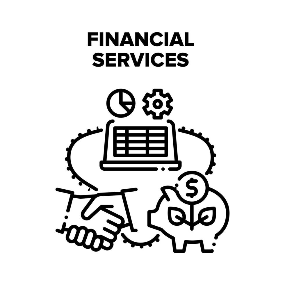 services financiers et conseiller illustration vectorielle noire vecteur