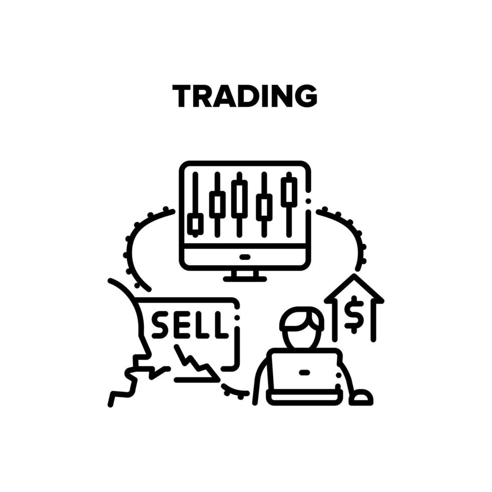 illustration noire de vecteur d'affaires commerciale