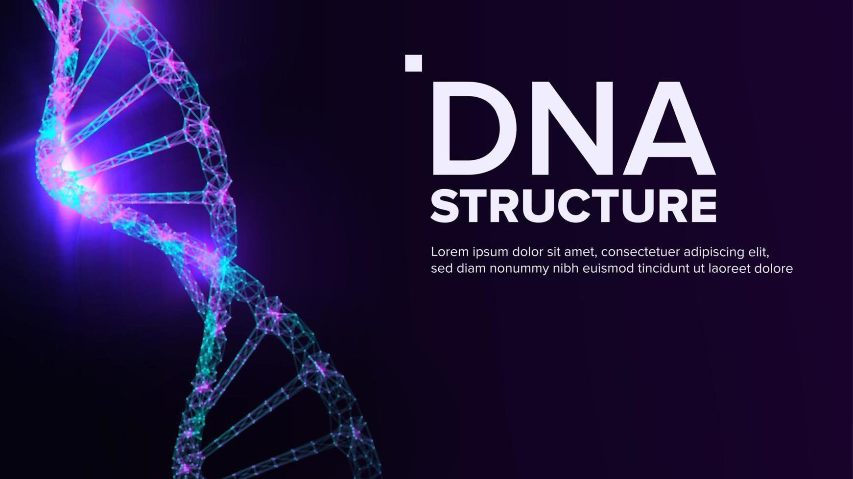 vecteur de structure d'adn. molécule génétique. atome clone. essai de mutation. illustration