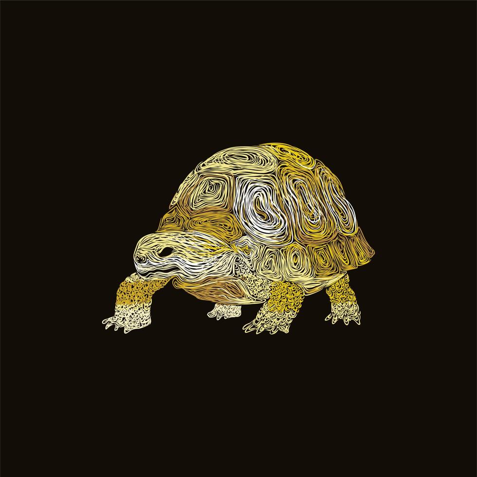 conception d'illustration de style d'illustration d'animal de tortue vecteur