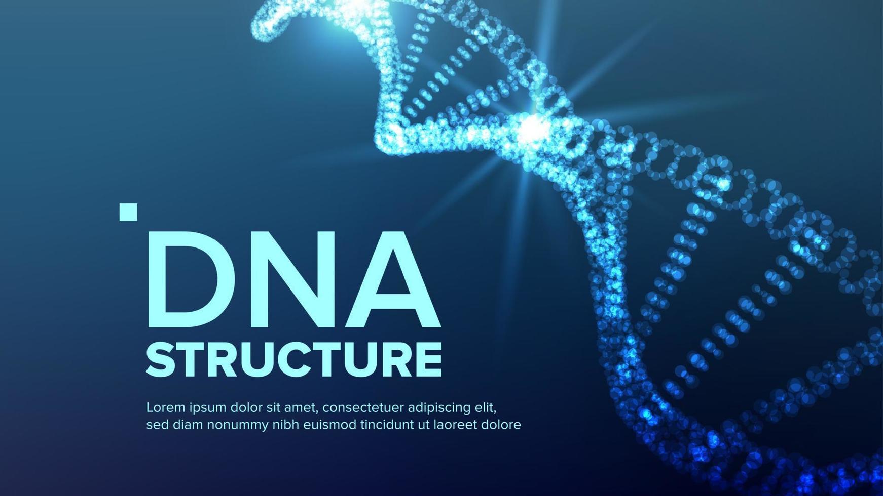 vecteur de structure d'adn. code futuriste. notion de biotechnologie. dépliant de biochimie. illustration