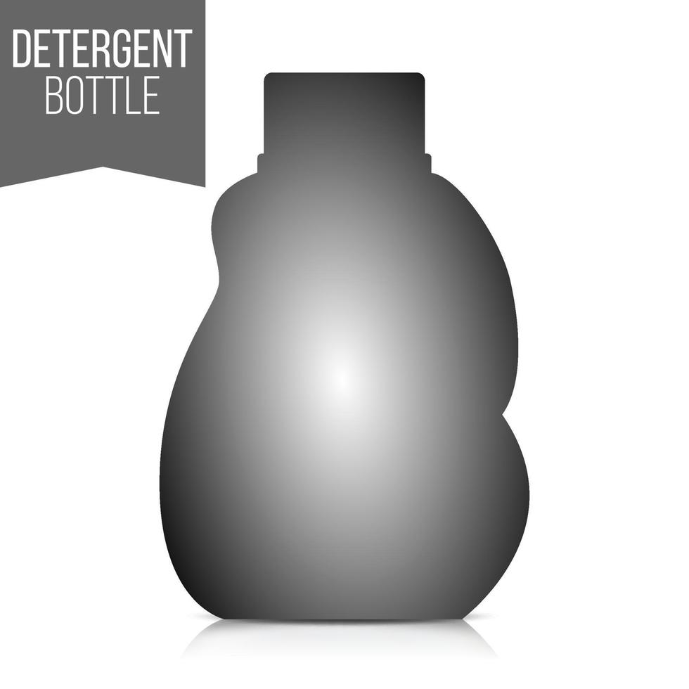 vecteur de maquette de bouteille de détergent 3d. bouteille de récipient en plastique vierge pour détergent à lessive. illustration isolée