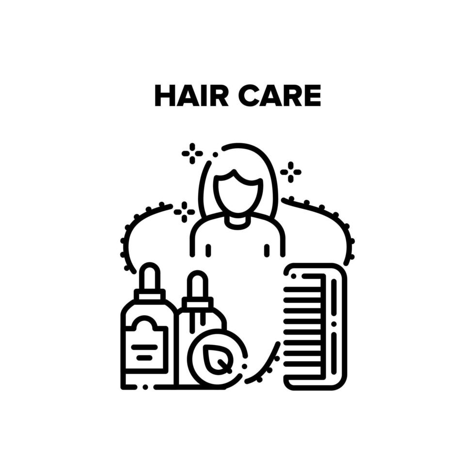 illustration noire de vecteur d'outil de soin des cheveux