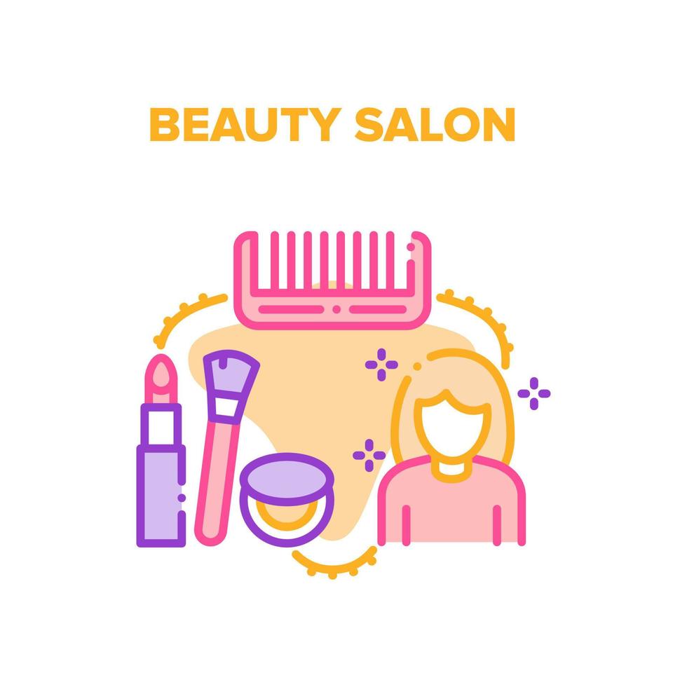 illustration de couleur de concept de vecteur de salon de beauté