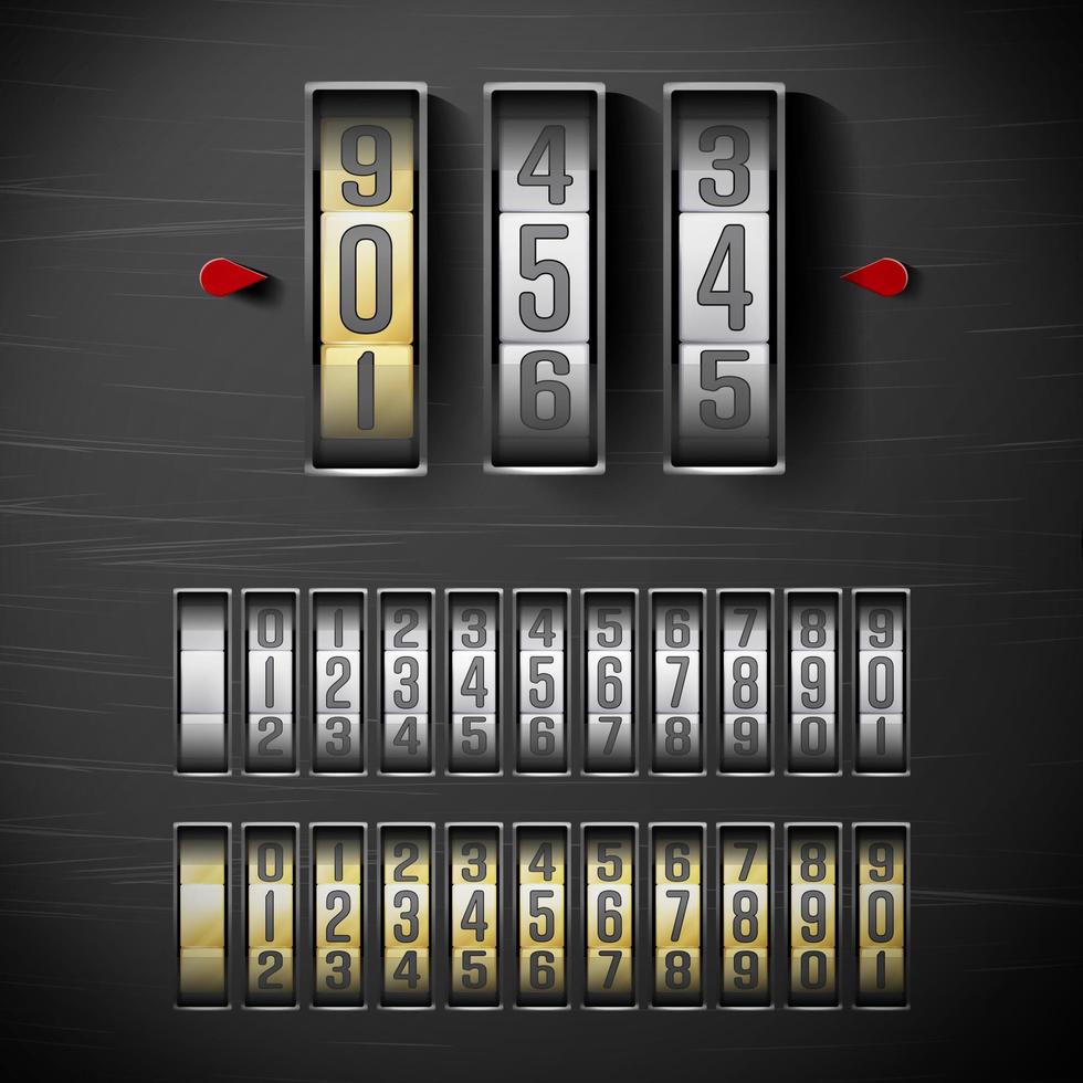 serrure à combinaison, vecteur métallique réaliste