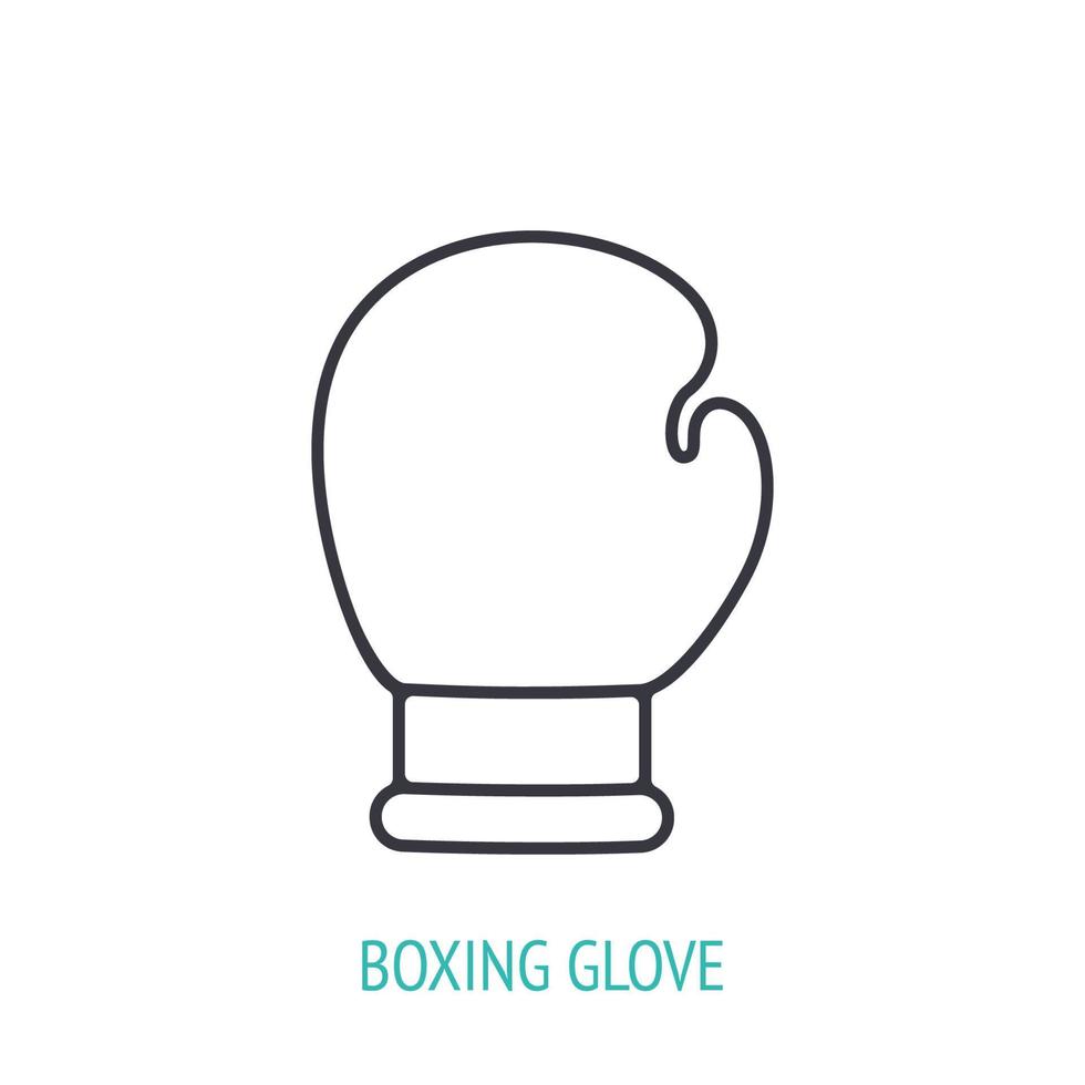 icône de contour de gant de boxe vecteur