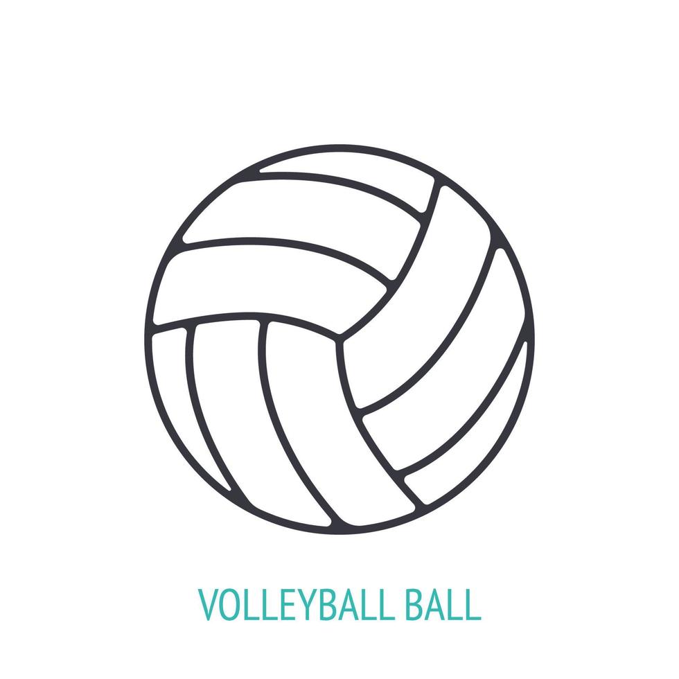 icône de contour de ballon de volley-ball en cuir vecteur