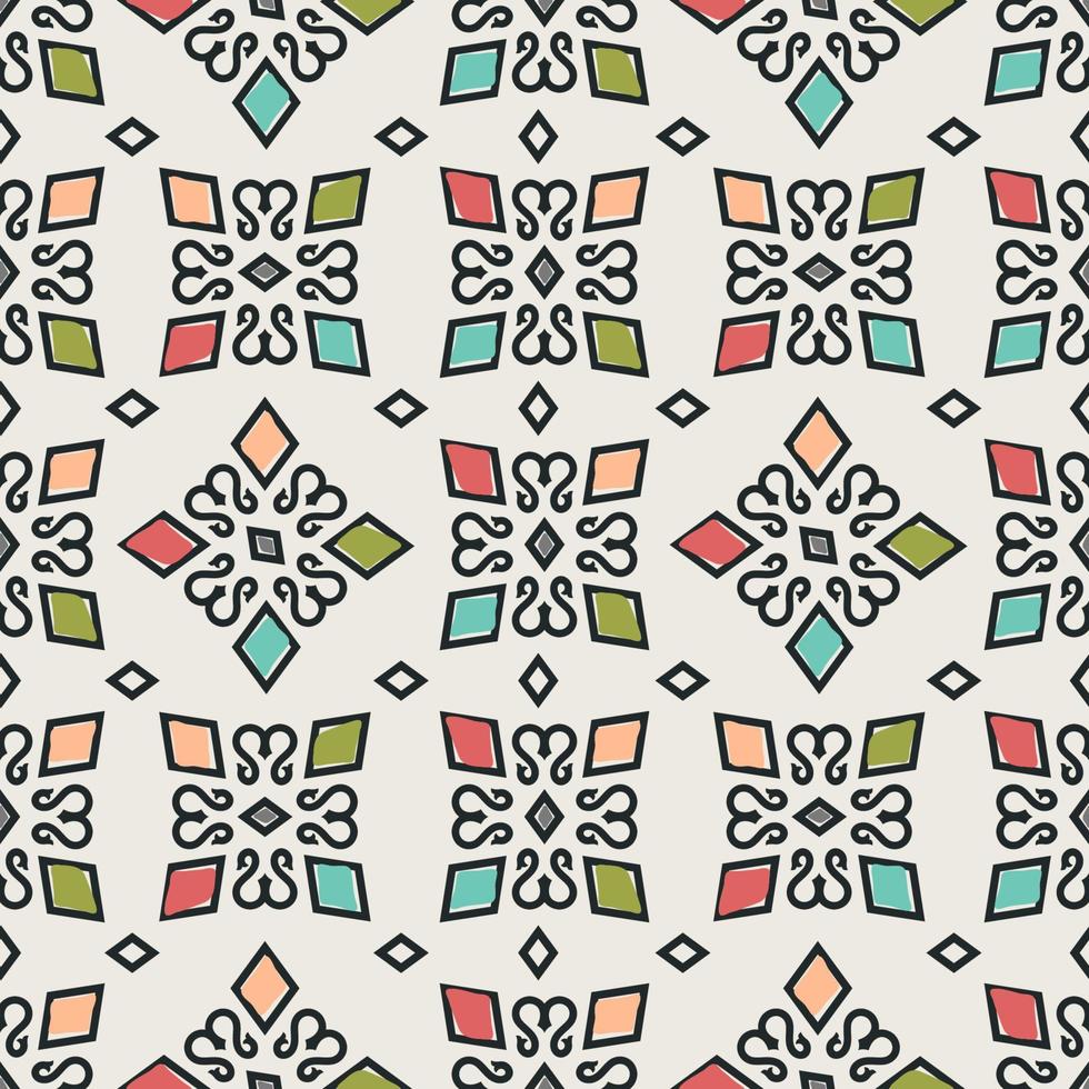 motif géométrique abstrait sans soudure. fond de kaléidoscope moderne avec différentes figures et formes de couleur. texture créative. illustration vectorielle pour impression, emballage, toile de fond, décoration intérieure vecteur