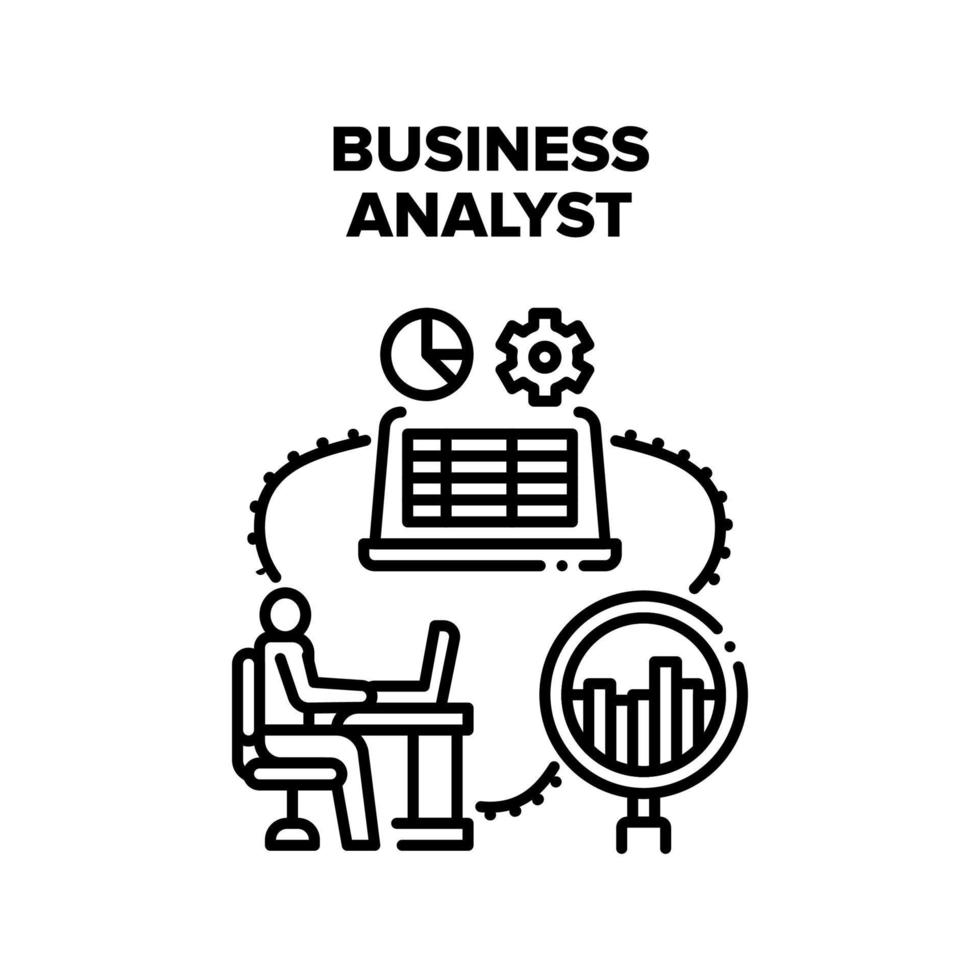 illustration de couleur de concept de vecteur d'analyste d'affaires