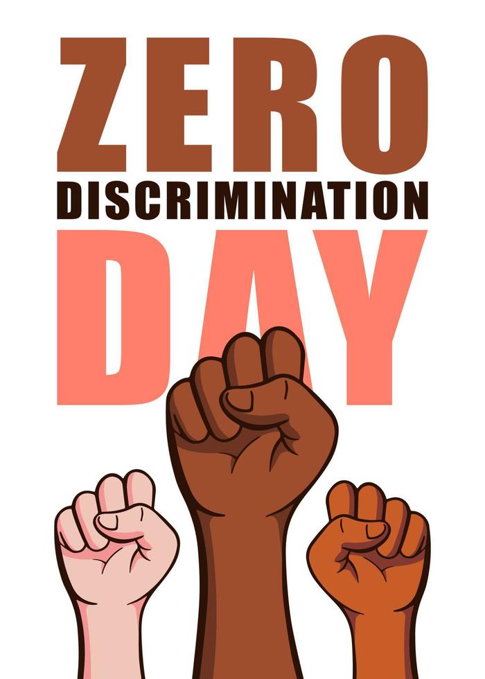 zéro discrimination jour 1 mars illustration vectorielle vecteur
