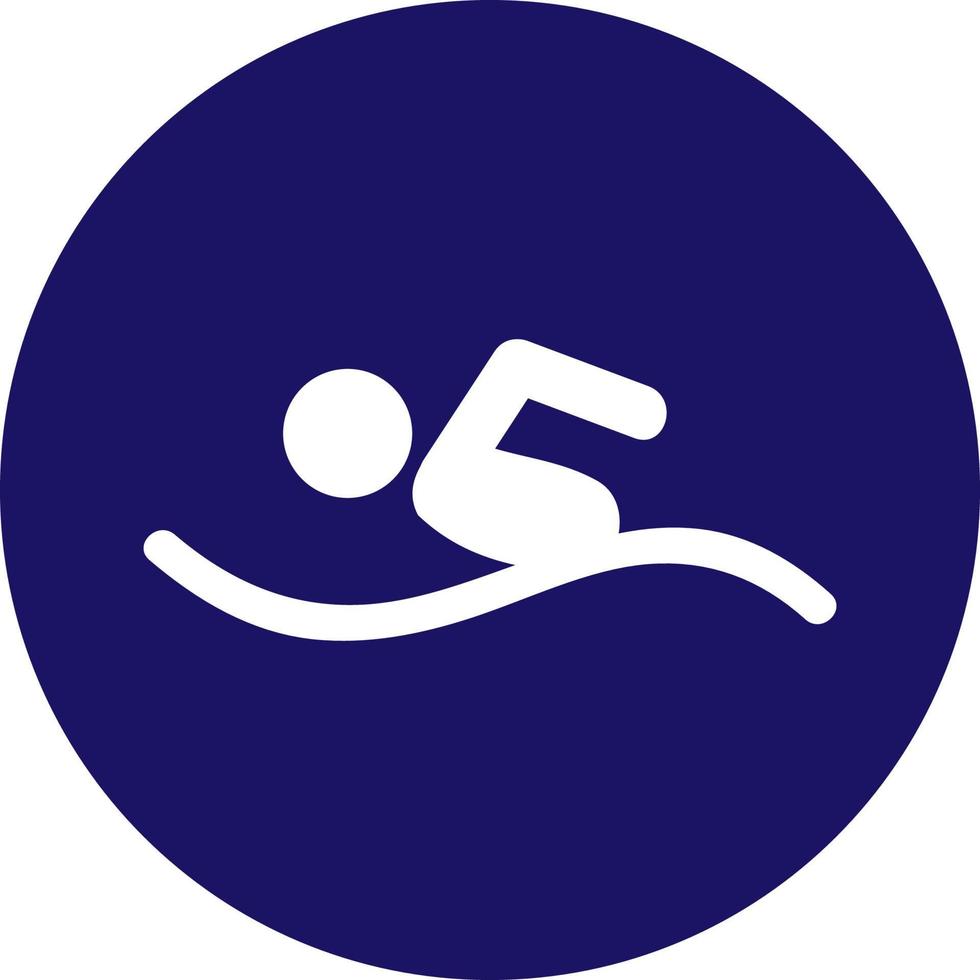 icône solide de sport de natation vecteur