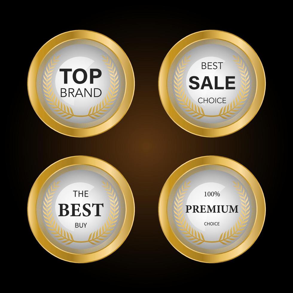 badges et étiquettes de luxe en or produit de qualité supérieure. illustration vectorielle vecteur