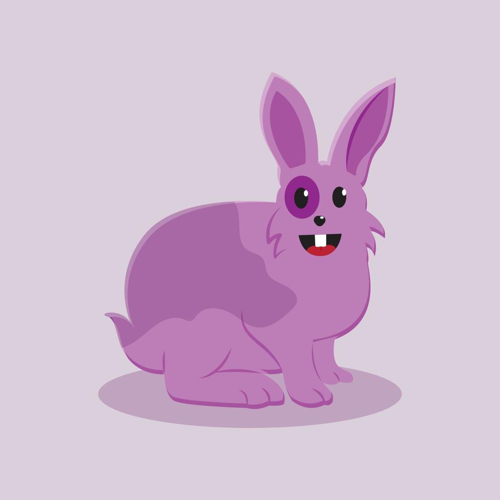 vecteur de lapin violet mignon avec ombre