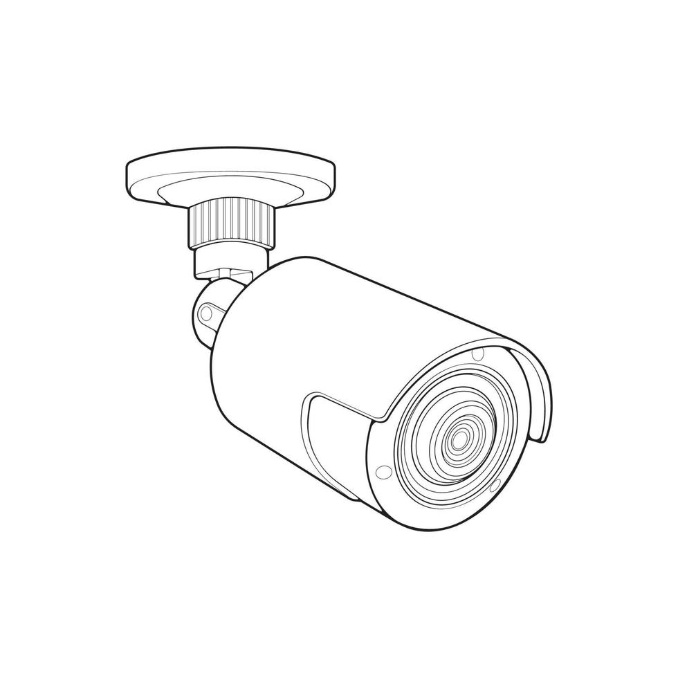 cctv dans le style vectoriel d'art en ligne, isolé sur fond blanc. cctv dans le style vectoriel d'art en ligne pour le livre de coloriage.