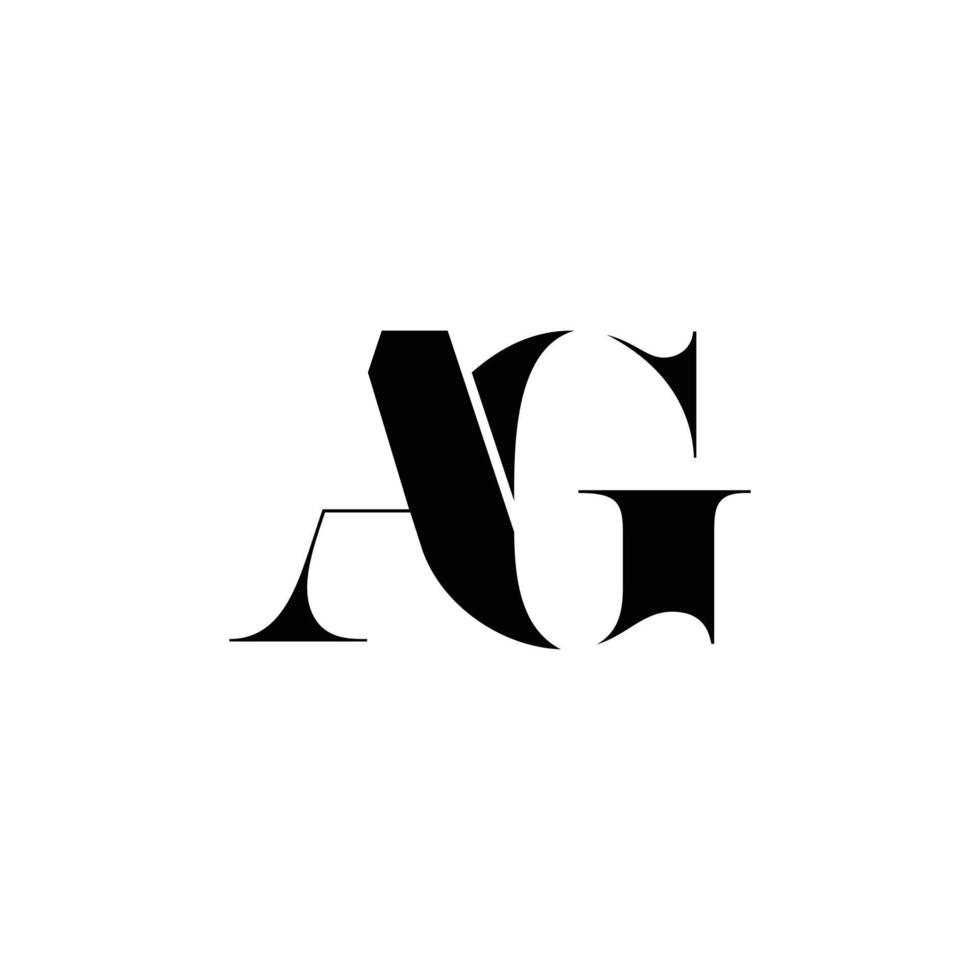 abstrait ag lettres initiales monogramme logo design, icône, minimaliste, simple, élégant vecteur