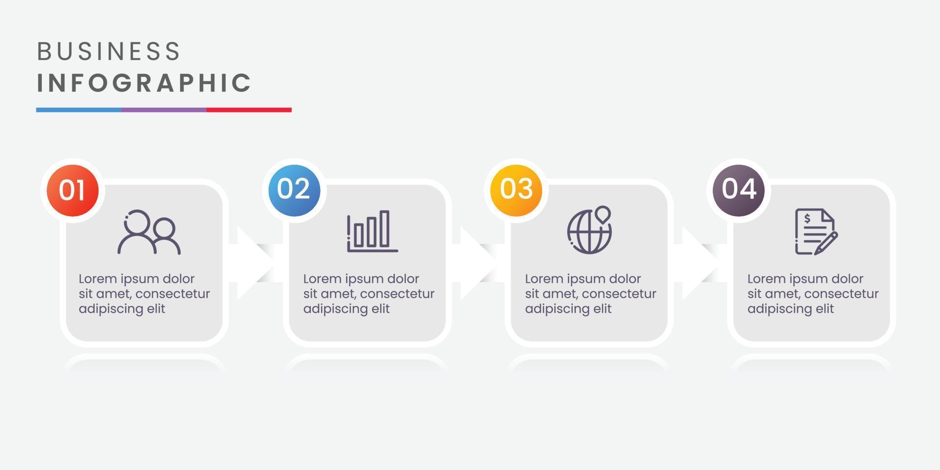 modèle d'infographie d'entreprise des étapes de la chronologie vecteur