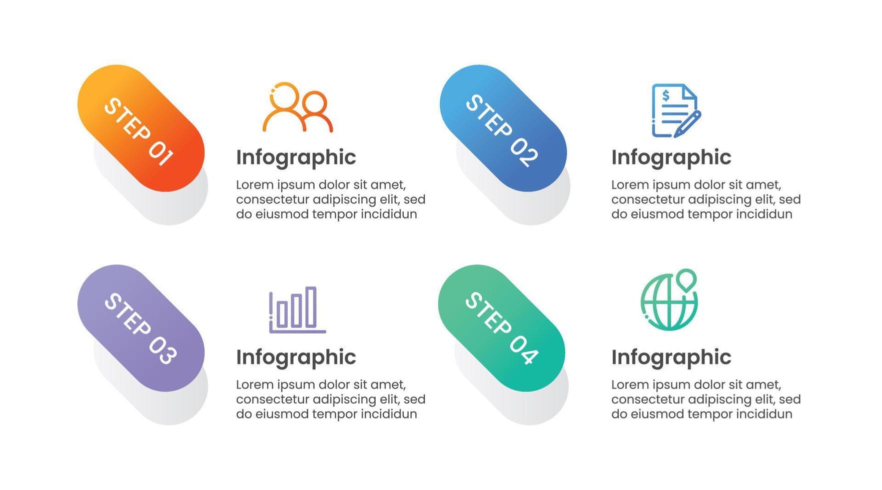 conception d'étapes d'infographie d'entreprise vecteur