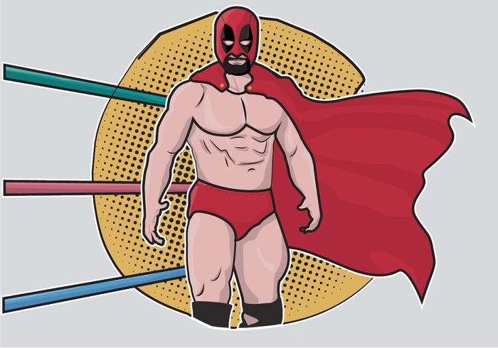 Wrestler mexicain de dessin animé vecteur