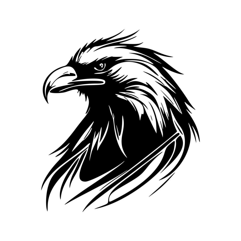 joli logo aigle noir et blanc. bon pour les imprimés et les t-shirts. vecteur