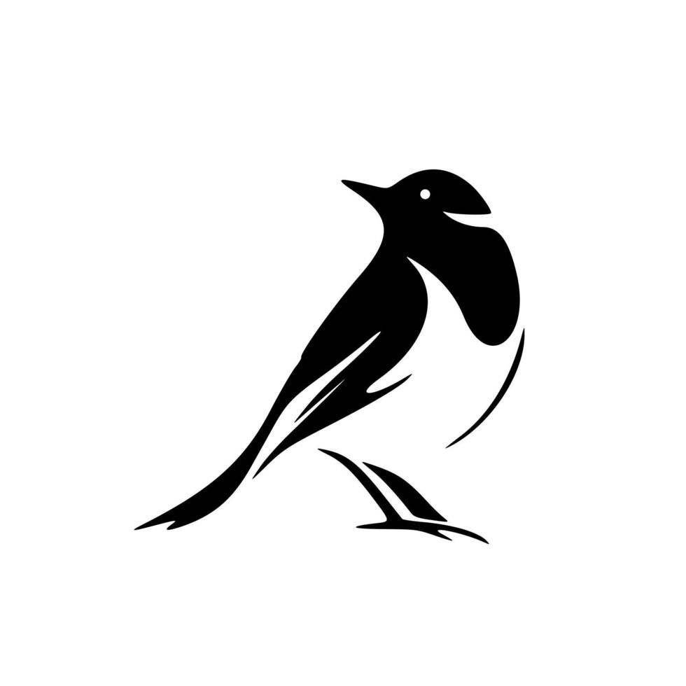 logo d'oiseau noir et blanc magnifiquement conçu. bon pour les tirages. vecteur