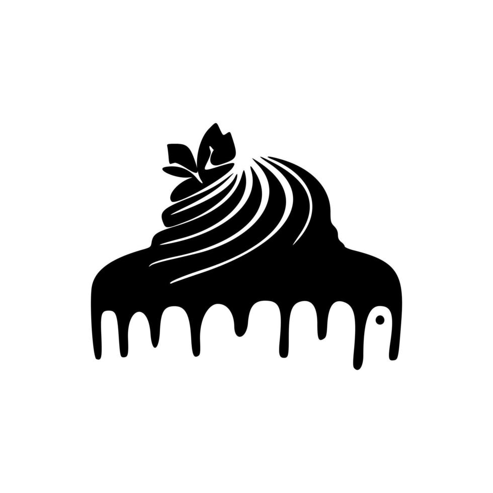 logo de gâteau noir et blanc magnifiquement conçu. bon pour les imprimés et les t-shirts. vecteur