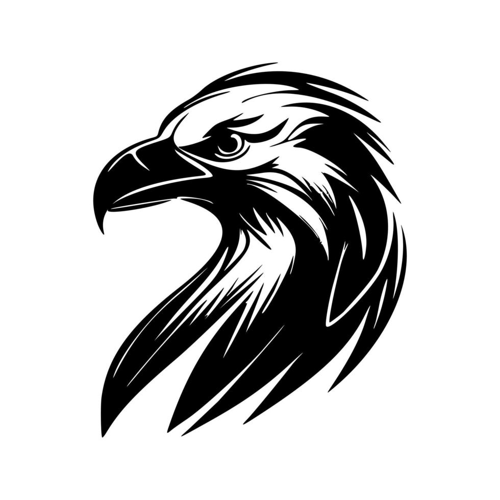 joli logo aigle noir et blanc. bon pour les imprimés et les t-shirts. vecteur