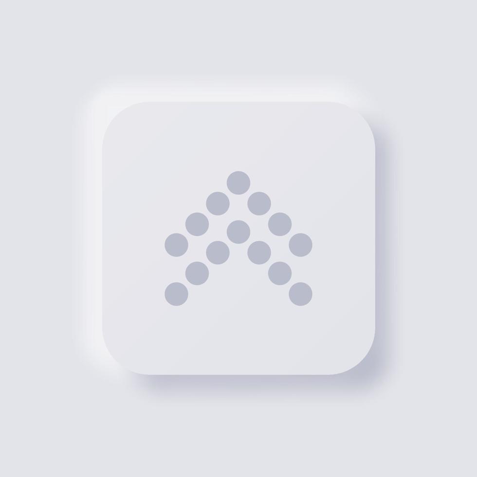 icône de flèche, conception d'interface utilisateur douce de neumorphisme blanc pour la conception Web, interface utilisateur d'application et plus encore, bouton, vecteur. vecteur