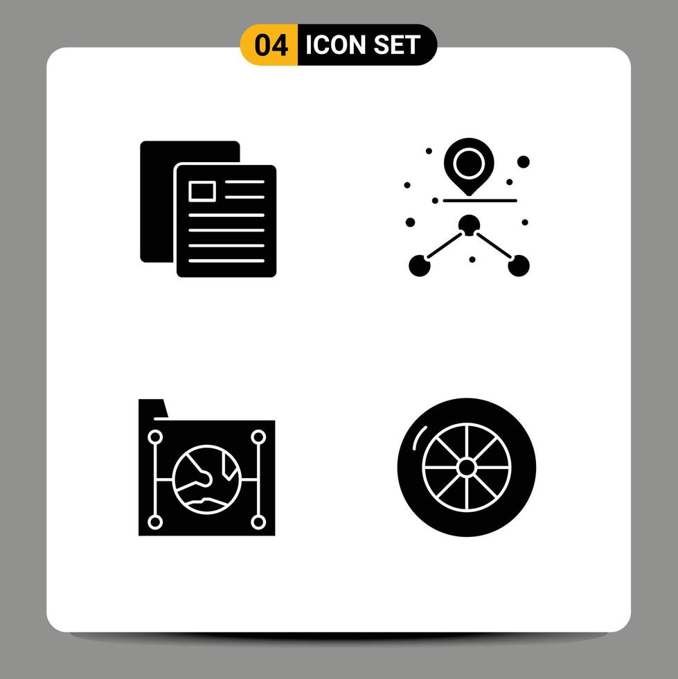 interface utilisateur pack de glyphes solides de signes et symboles modernes de l'éducation document réseau de routes scolaires éléments de conception vectoriels modifiables vecteur