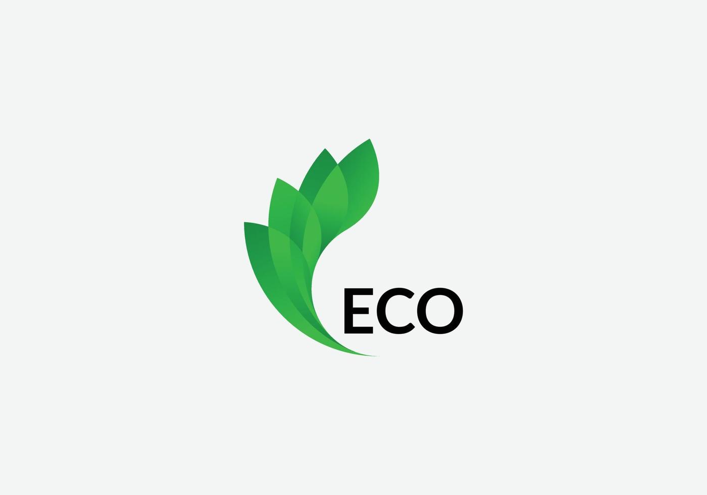 modèle de conception de logo abstrait feuille eco vecteur