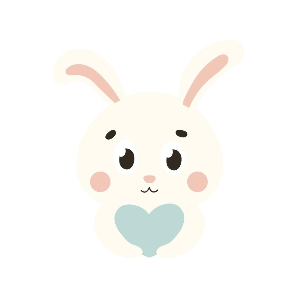 personnage de lapin mignon avec coeur, élément de conception pour les invitations sur le thème du printemps vecteur