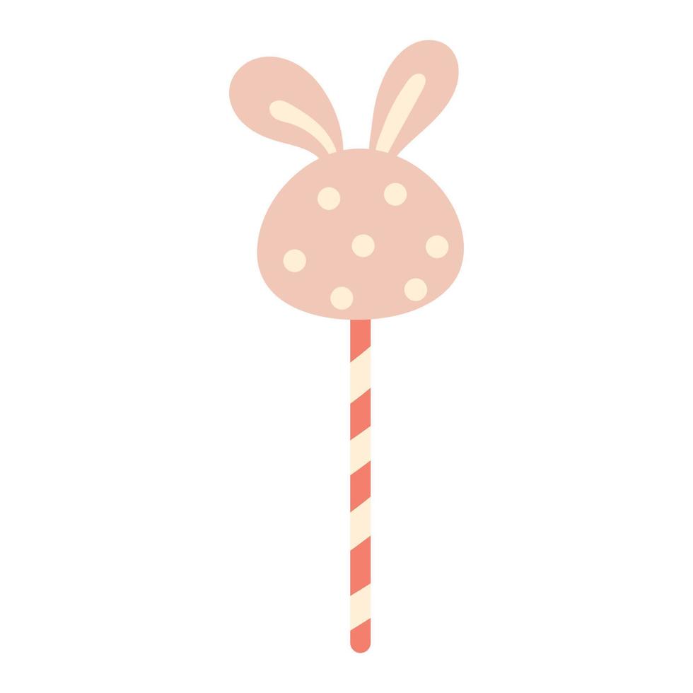 adorable bonbon rose de pâques avec des oreilles de lapin dans un style scandinave pour la décoration vecteur